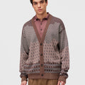 Retori Jacquard Cardigan Amaranto - Knitwear - Luxury Cardigans for Men - Front