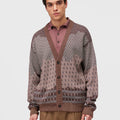 Retori Jacquard Cardigan Amaranto - Knitwear - Luxury Cardigans for Men - Front