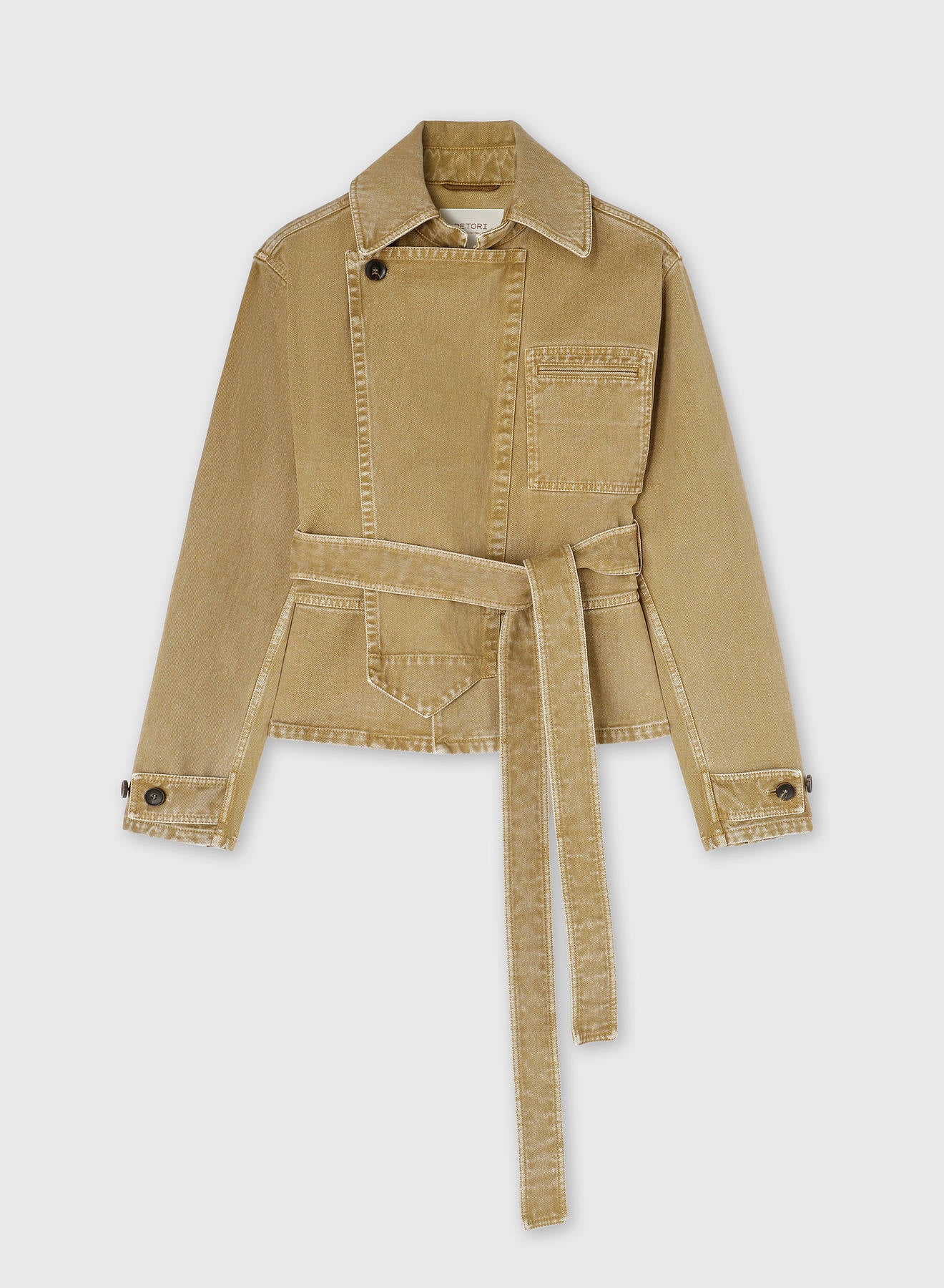 DENIM MINI TRENCH CAMEL