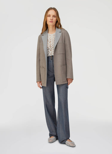 Retori Cardi Blazer Taupe And Grey - Ready To Wear - Luxury Coats & Jackets for Women - Full Model