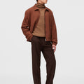 Retori Ribbed Turtleneck Clay - Knitwear - Luxury Sweaters for Men and Women - Full Model Man