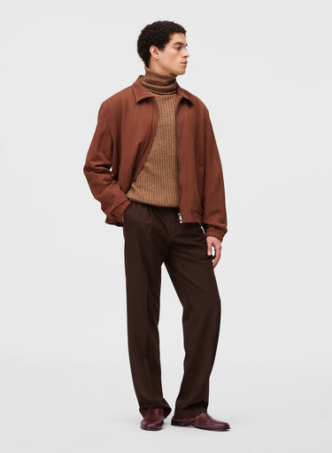 Retori Ribbed Turtleneck Clay - Knitwear - Luxury Sweaters for Men and Women - Full Model Man