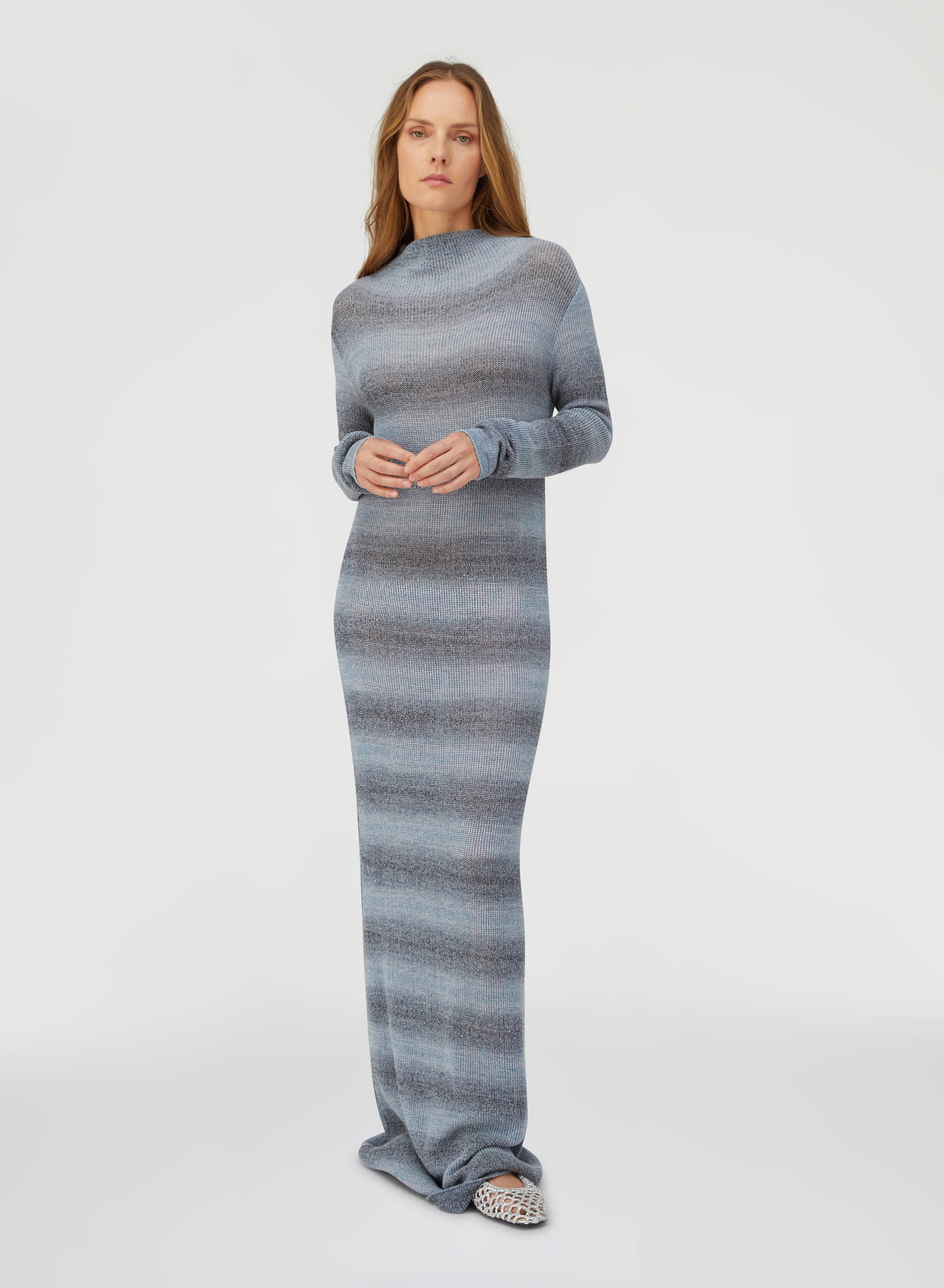 LONG ROLLNECK DRESS NAVY