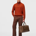 Retori Window Zip Up Mockneck Clay - Knitwear - Luxury Sweaters for Men - Full Model