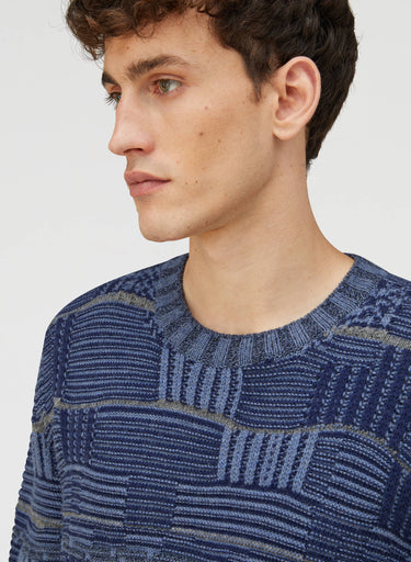 Retori Opposites Dance Crewneck Navy And Grey - Ready To Wear - Luxury Sweaters for Men