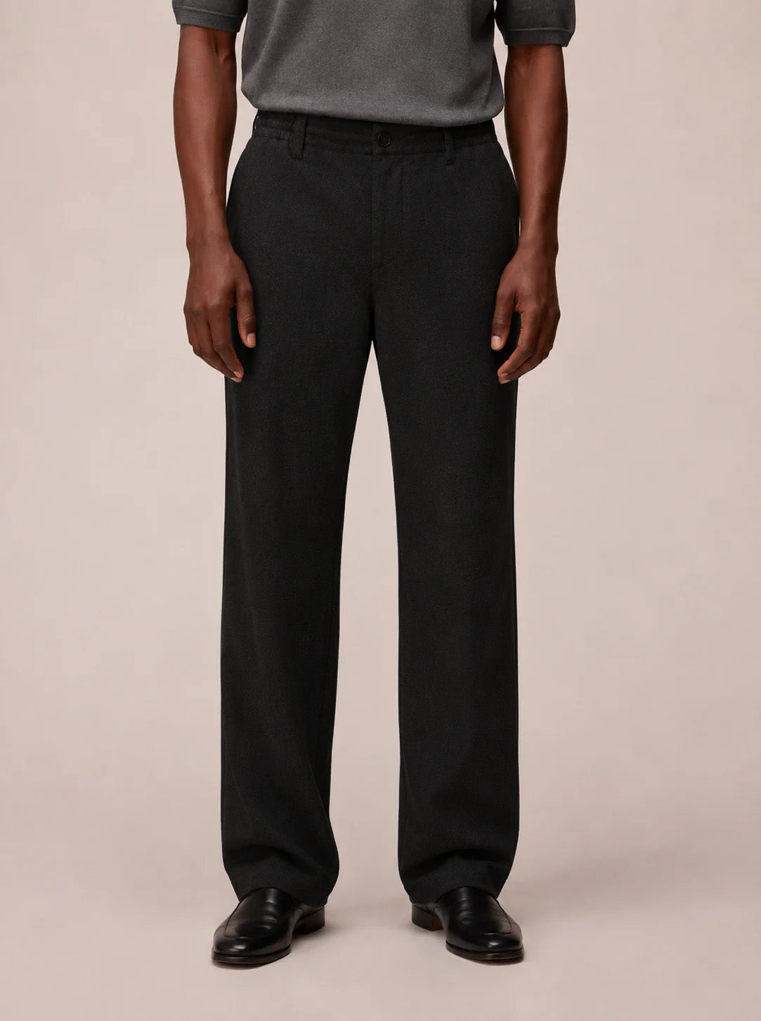 FLANNEL LEISURE PANTS WITH DRAWSTRINGS