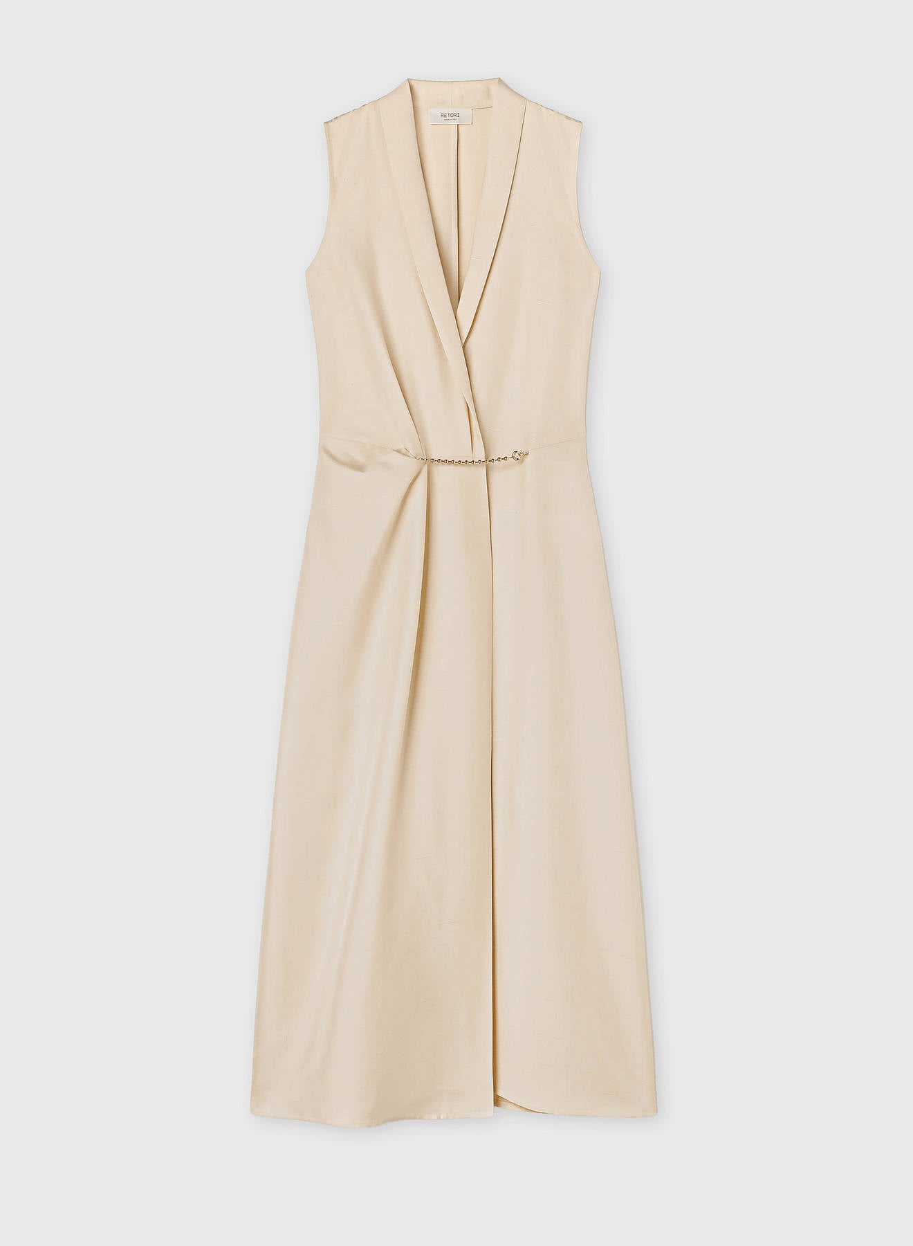 SILK WRAP DRESS WITH METAL CLOSURE BUTTER
