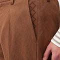 Retori Reversed Pleats Pants With Embroidery Clay - Ready To Wear - Luxury Trousers for Men - Detail