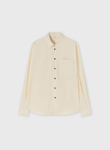 CAMICIA IN POPELINE DI COTONE ELASTICIZZATO CON RICAMO