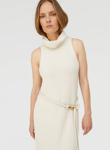 Retori Jacquard Sleeveless Maxi Collar Long Dress Ivory - Ready To Wear - Luxury Dresses for Women