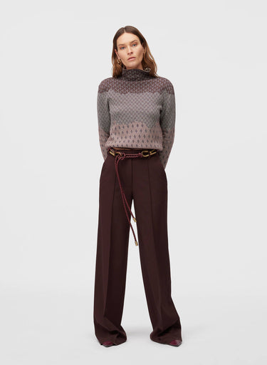 Retori Jacquard Turtleneck Amaranto - Knitwear - Luxury Sweaters for Women - Full Model