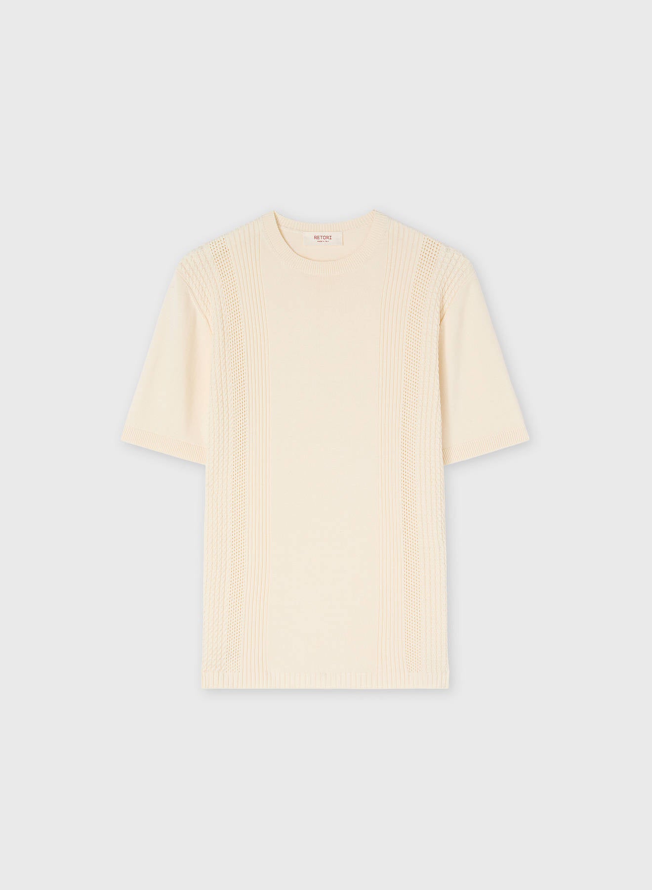 MIX STITCHES KNIT T-SHIRT BUTTER