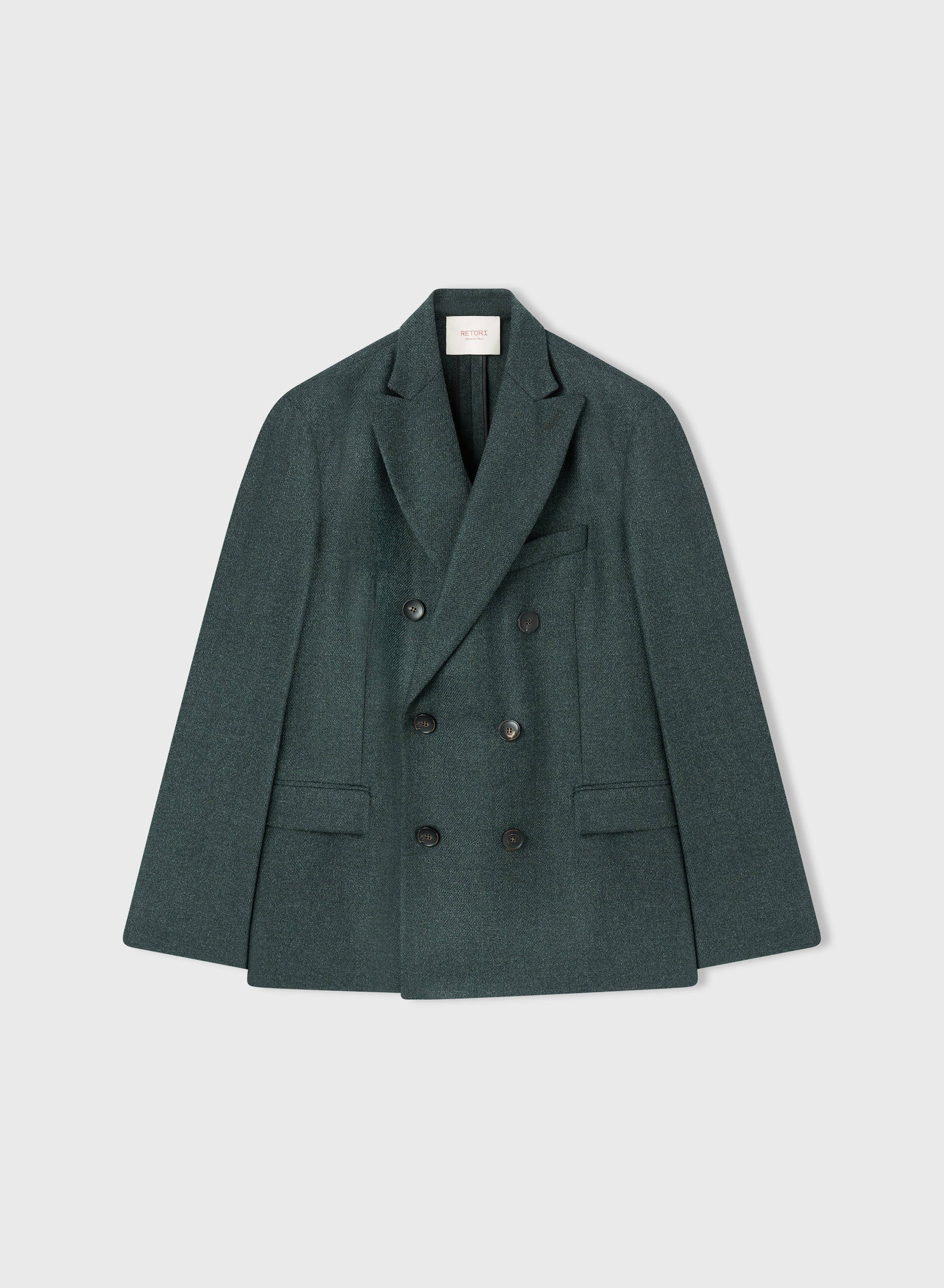 DOUBLE BREASTED PEAK LAPEL BLAZER GREEN