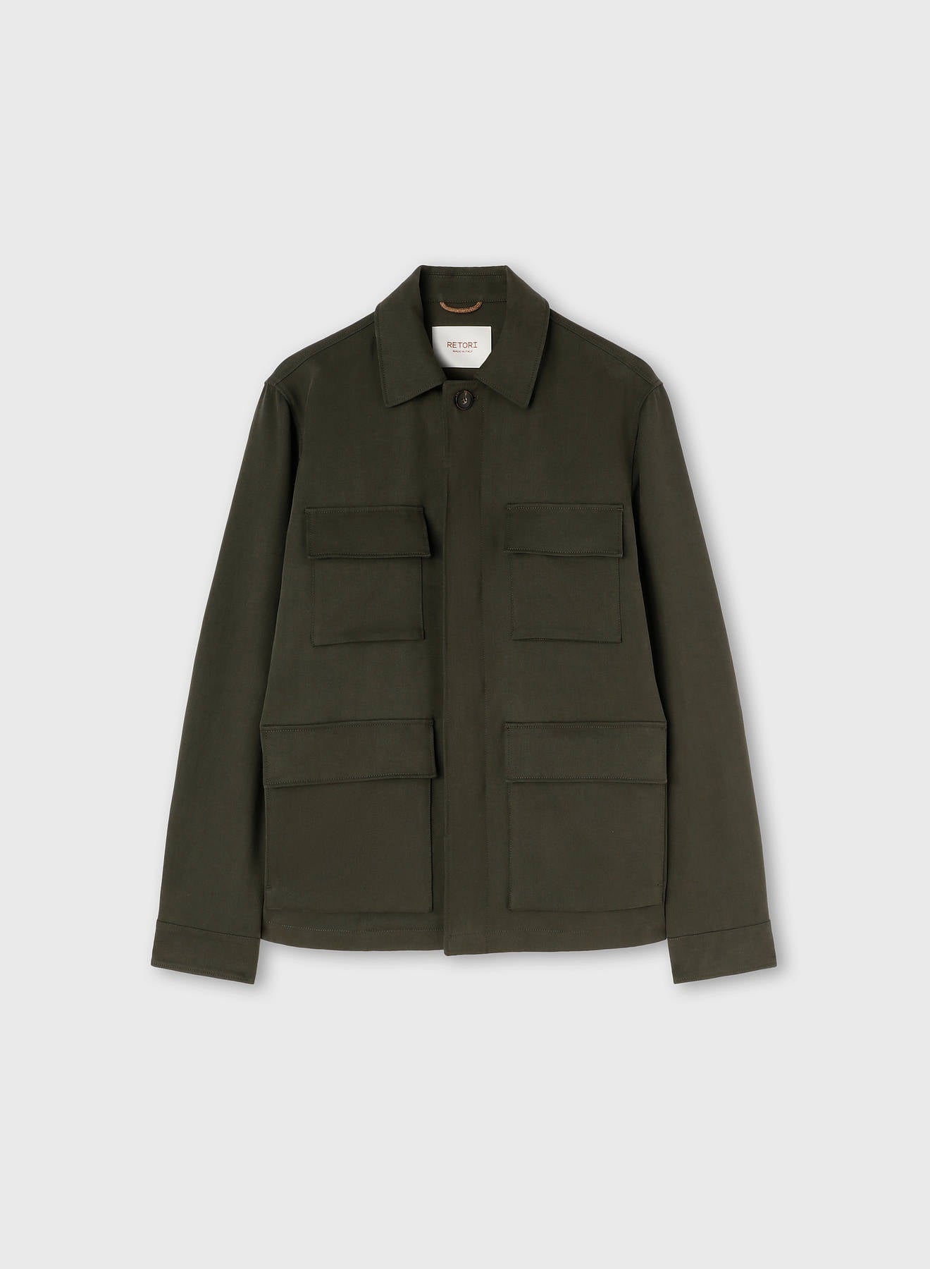 PEACH TOUCH LINEN SAHARIANA DARK GREEN