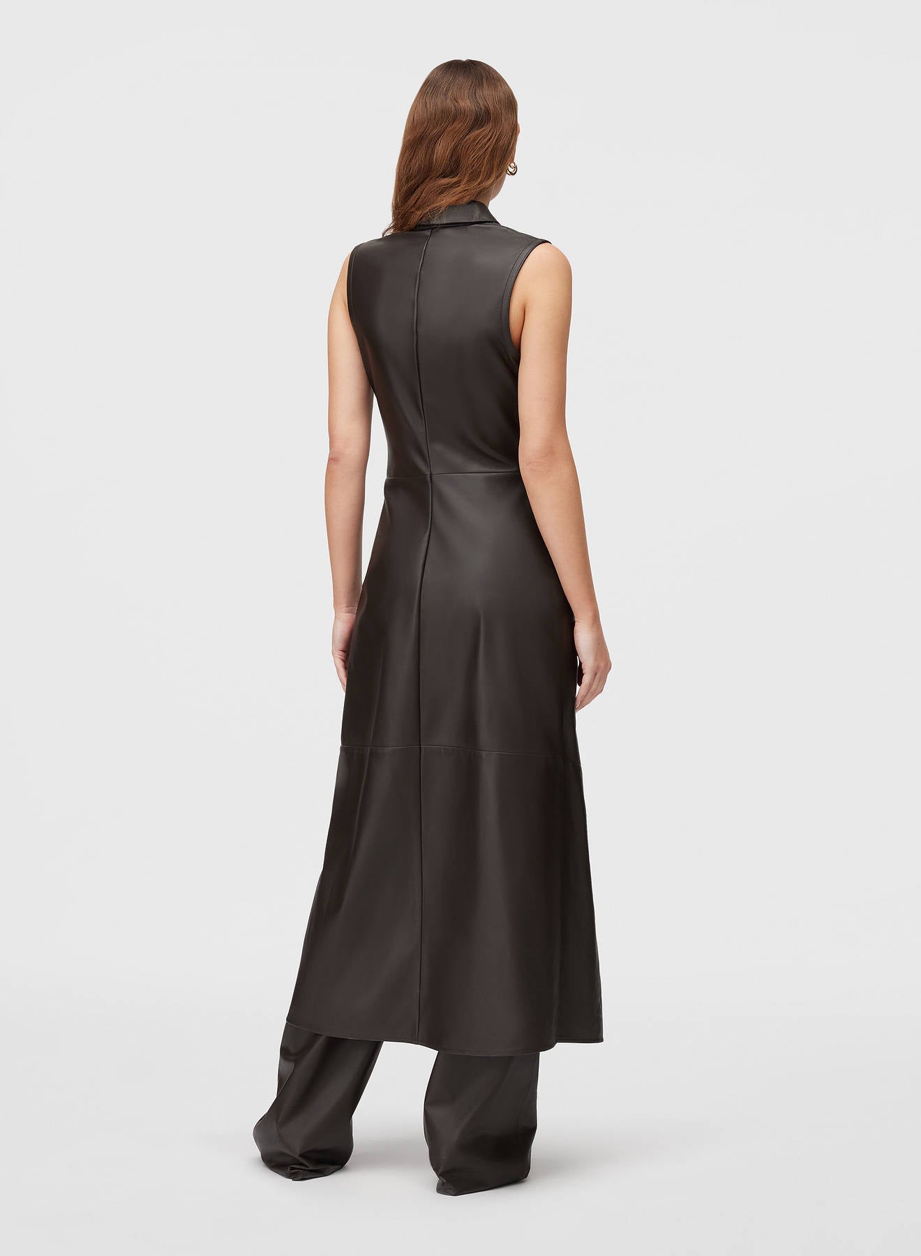 Retori Leather Vest Dress in Wool | Luxury Dresses Made in Italy Retori Leather Vest Dress in Wool | Luxury Dresses Made in Italy
