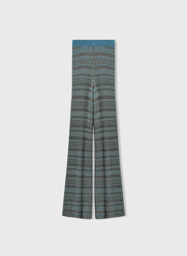 Retori Jacquard Pants With Vanise' Details Turquoise - Knitwear - Luxury Pants for Women