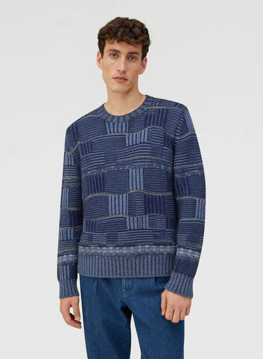 Retori Opposites Dance Crewneck Navy And Grey - Ready To Wear - Luxury Sweaters for Men