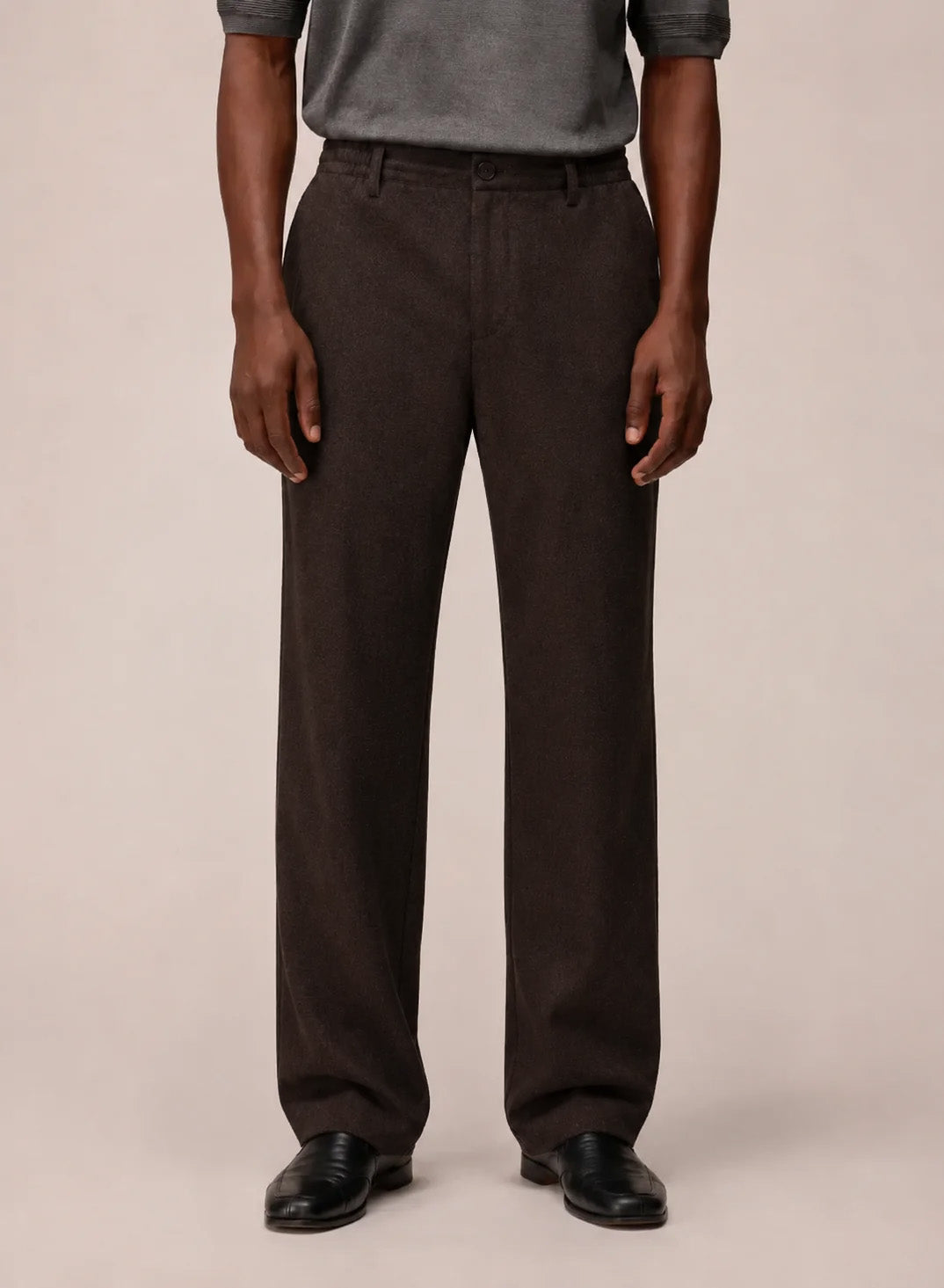 FLANNEL LEISURE PANTS WITH DRAWSTRINGS
