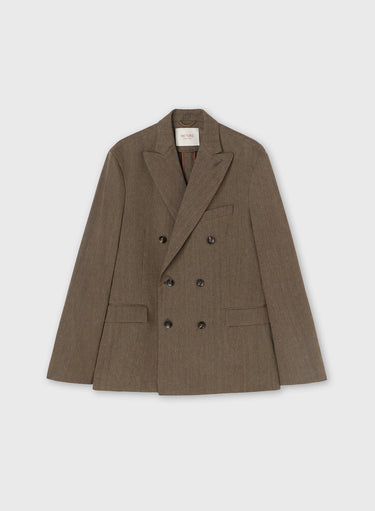 BLAZER DOPPIOPETTO IN MICRO CHEVRON CON REVER A LANCIA