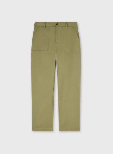 PANTALONI WORKWEAR IN COTONE CON RICAMO DI UCCELLI