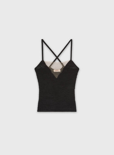 TOP IN MAGLIA JACQUARD CON DETTAGLIO RETE