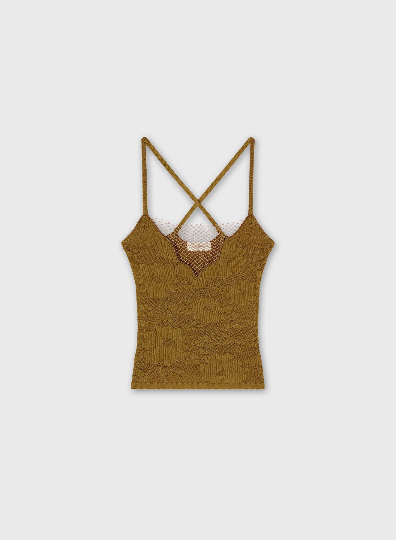 TOP IN MAGLIA JACQUARD CON DETTAGLIO RETE
