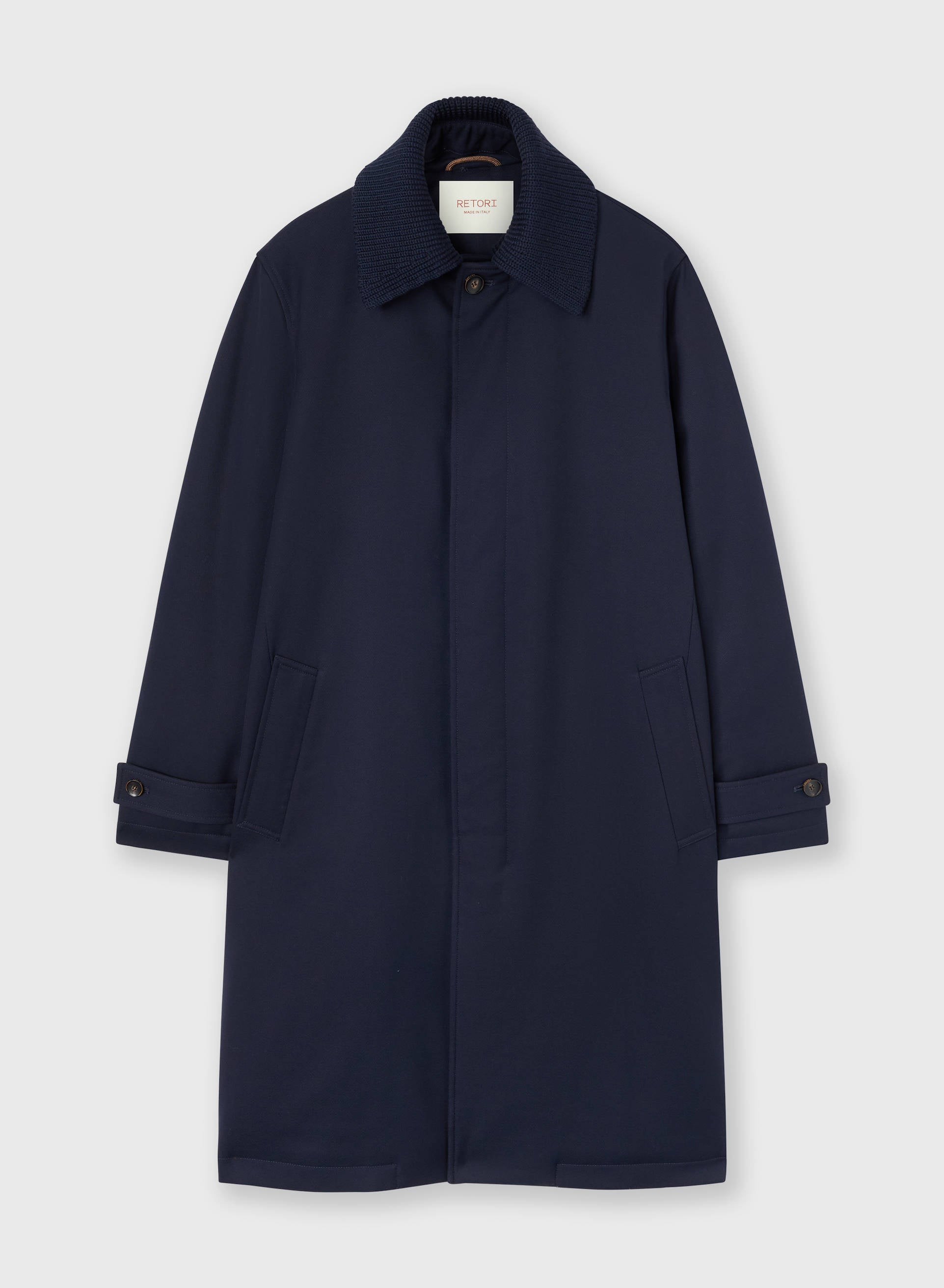 COAT WITH DETACHABLE KNIT COLLAR
