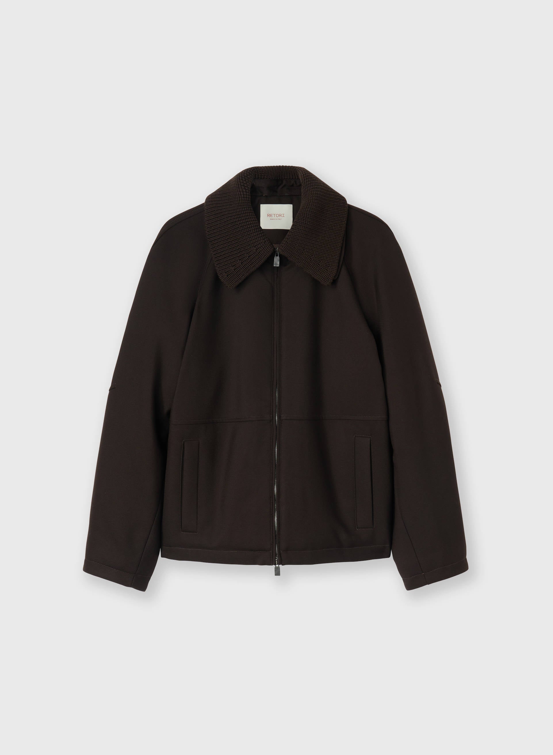JACKET WITH DETACHABLE KNIT COLLAR