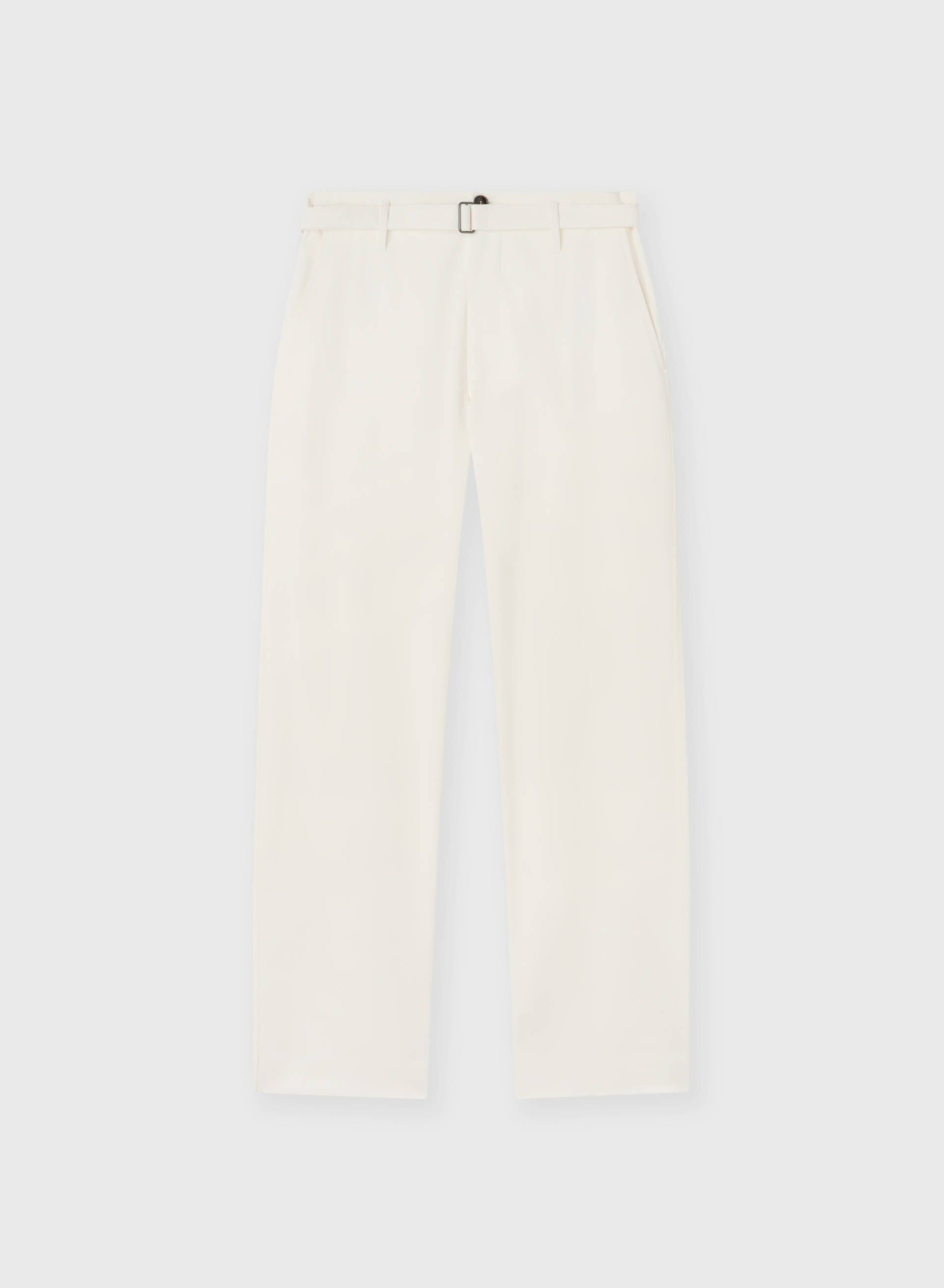 COTTON GABARDINE BELTED PANTS