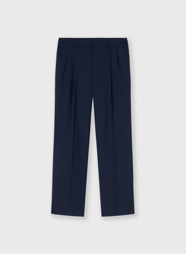 PANTALONI CON DUE PIEGHE IN LANA ELASTICIZZATA