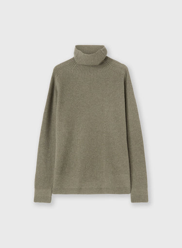 MAGLIONE A COLLO ALTO A COSTE IN CASHMERE