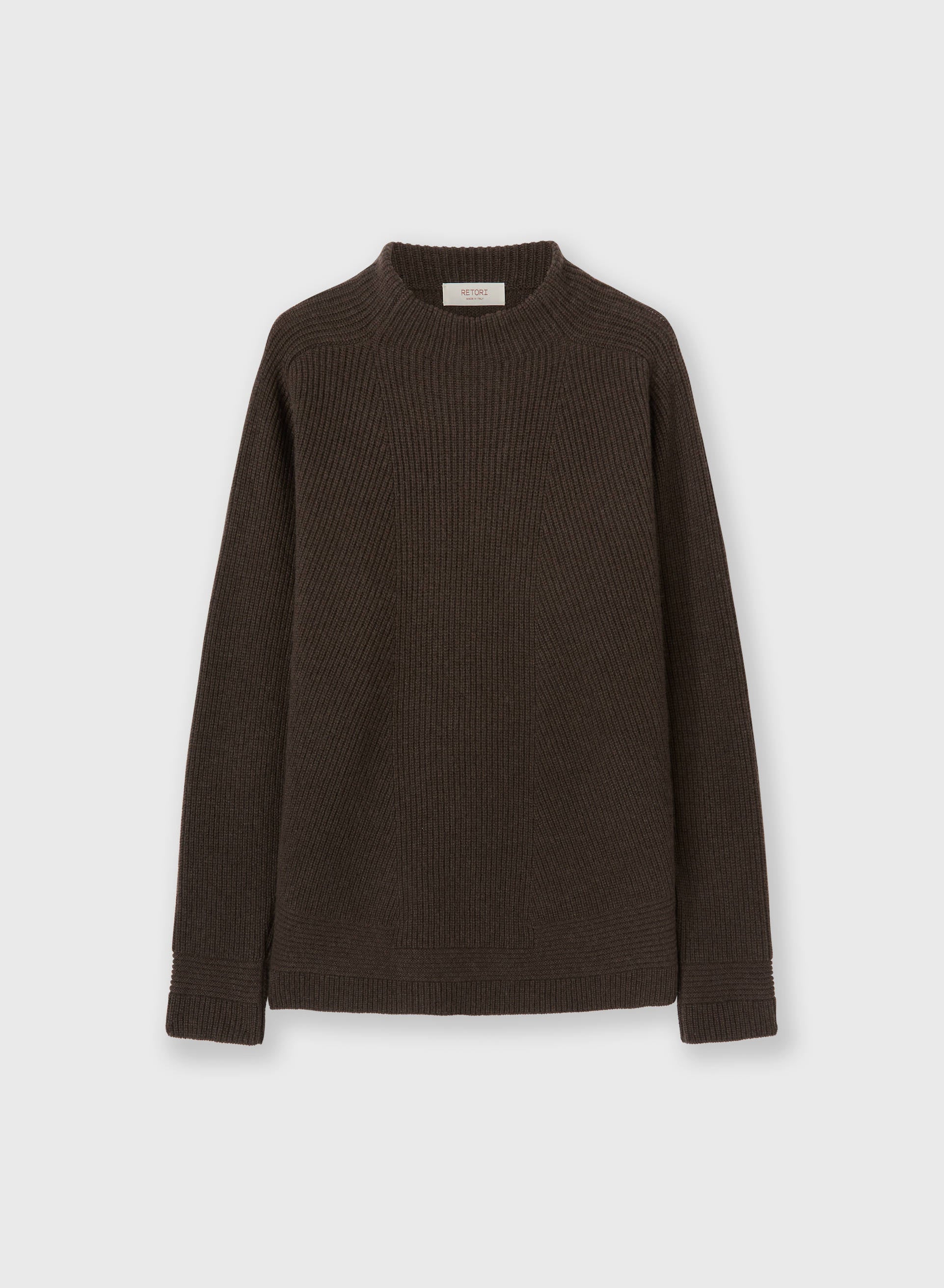 RIBBED KNIT CASHMERE CREWNECK