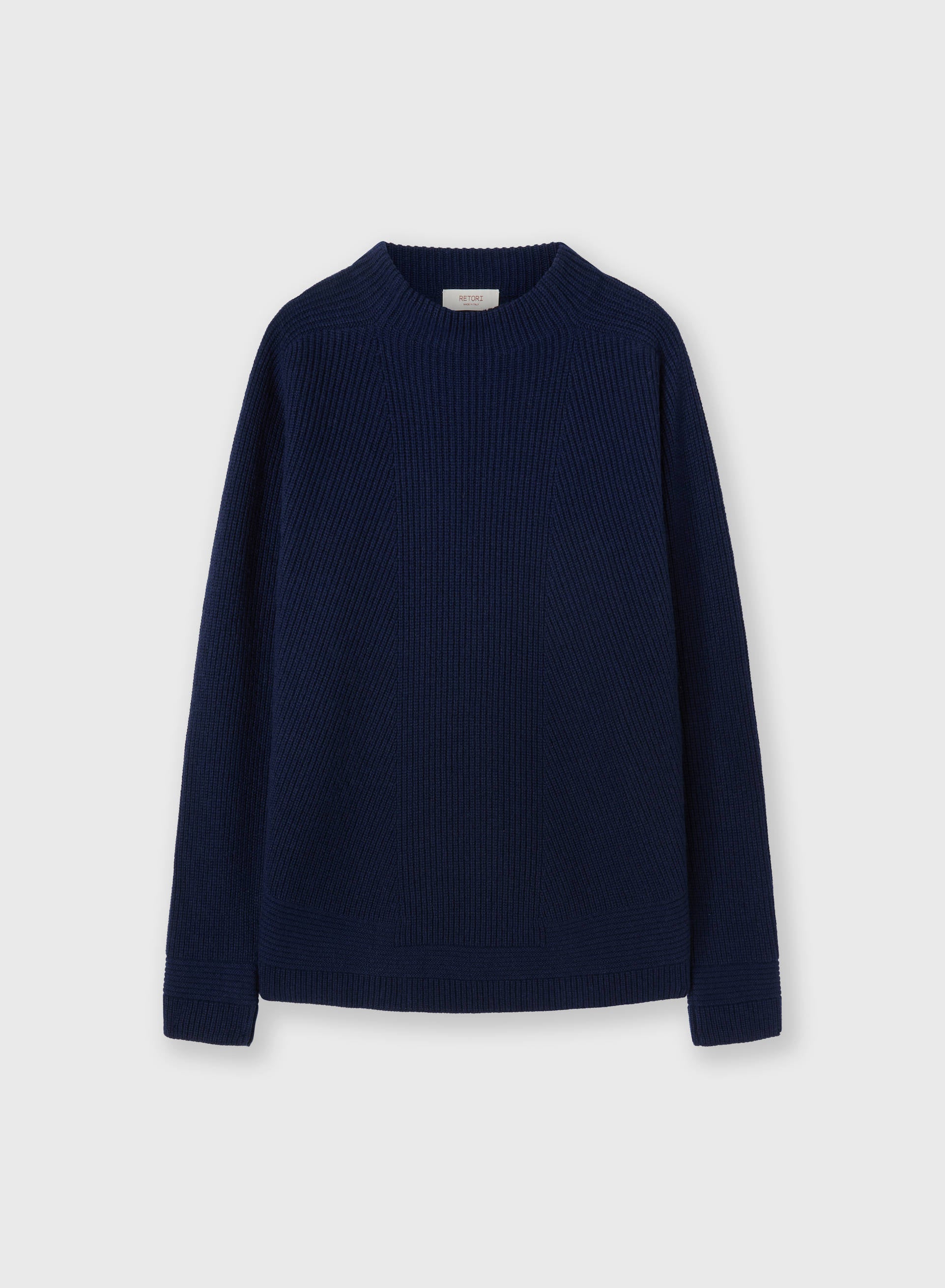 RIBBED KNIT CASHMERE CREWNECK