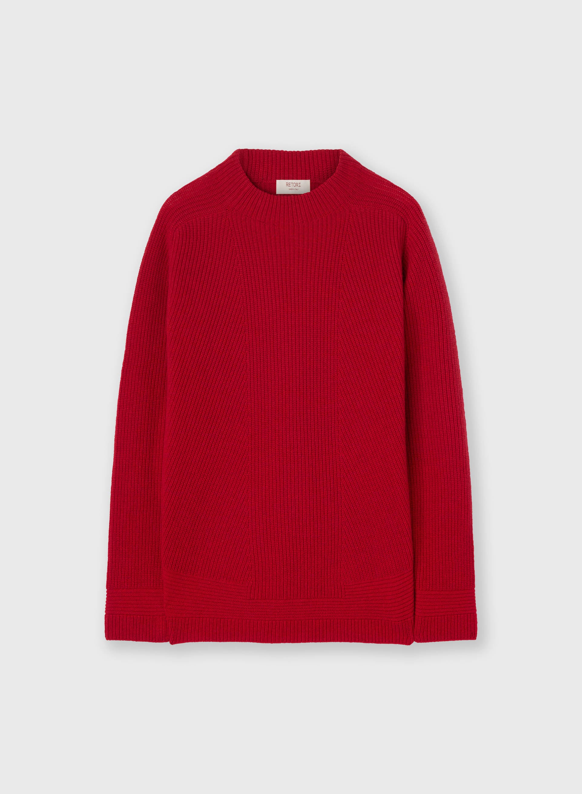 RIBBED KNIT CASHMERE CREWNECK