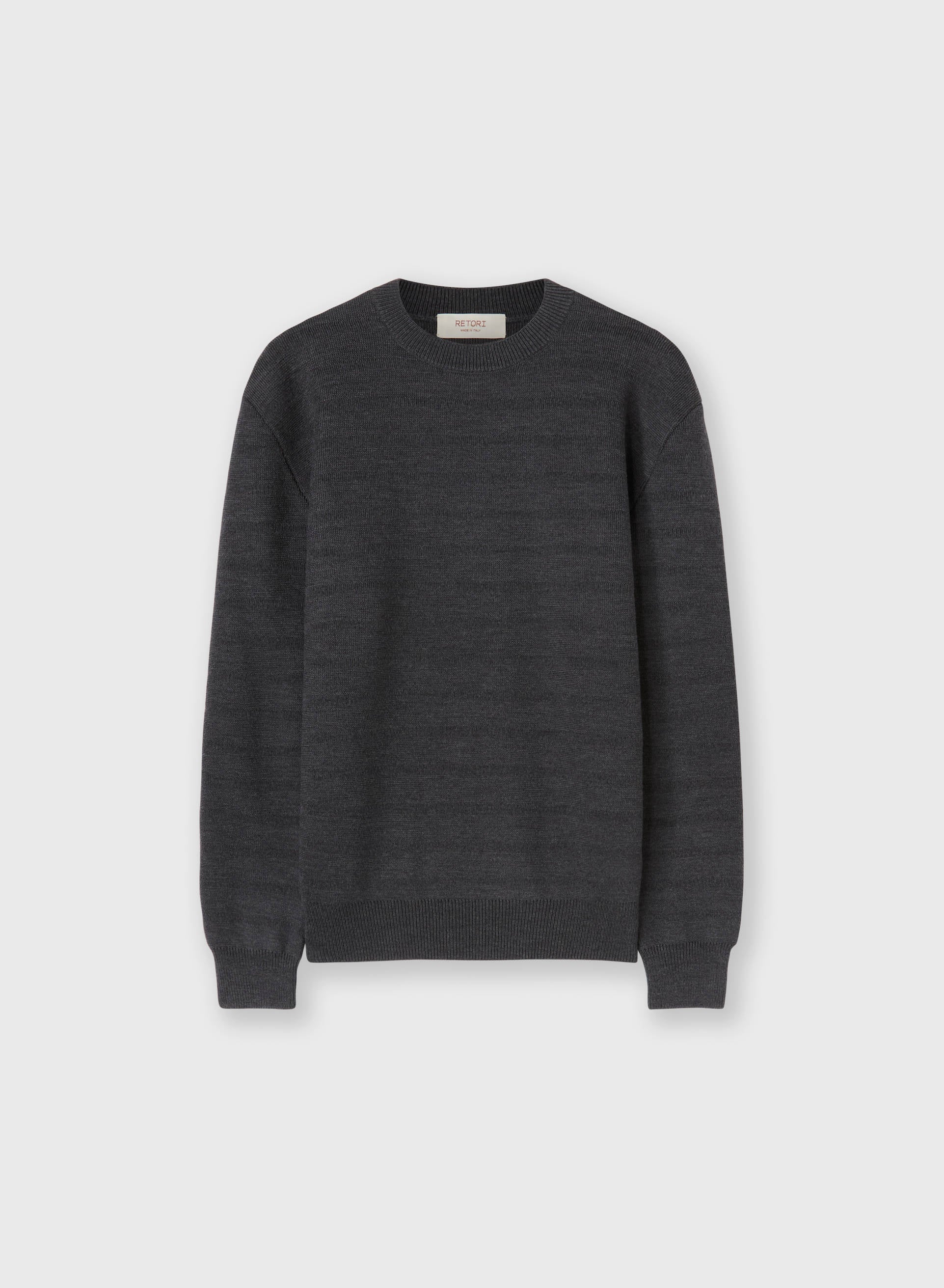 WOOL STRUCTURED KNIT CREWNECK