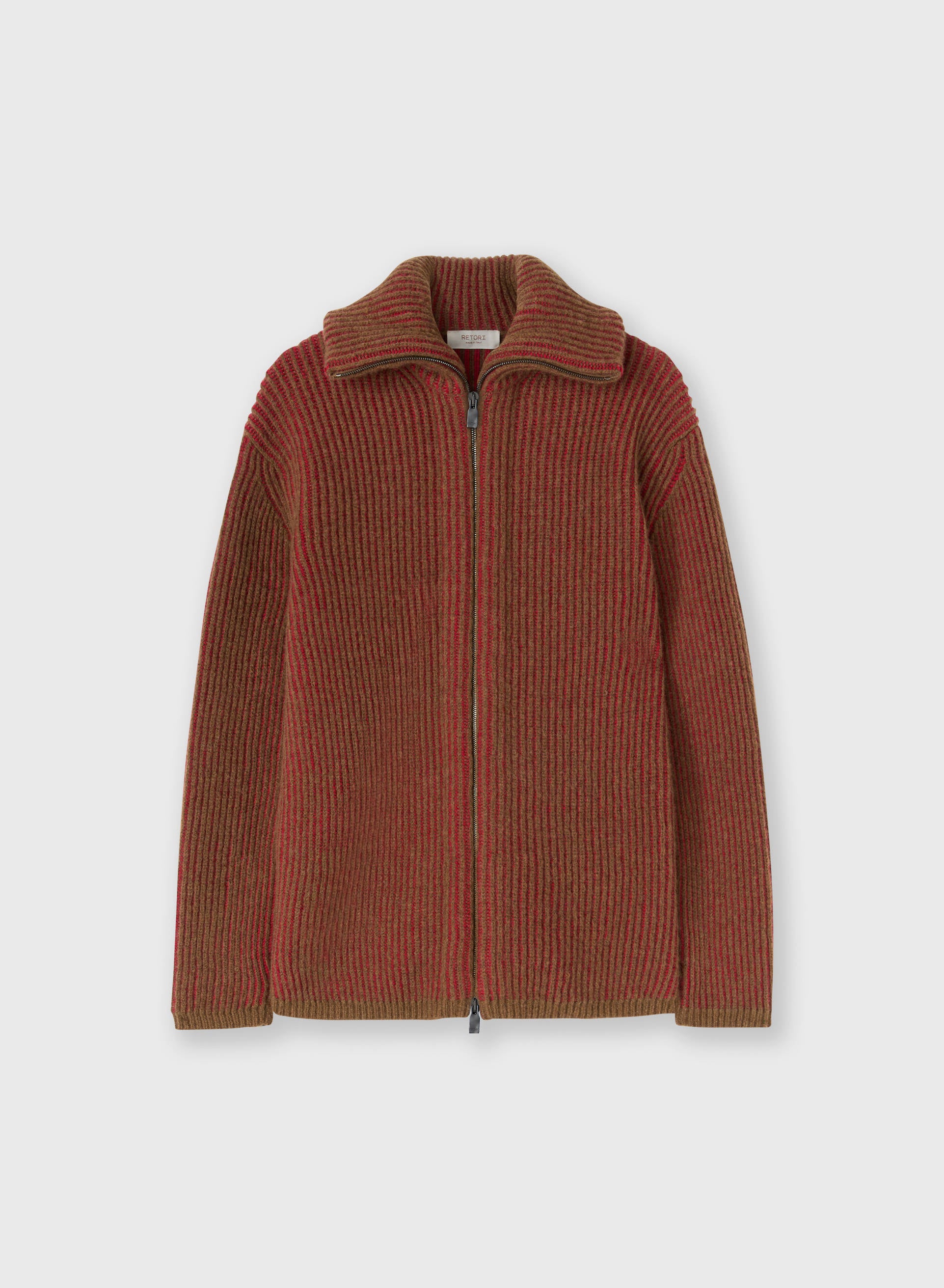 BICOLOR BRUSHED CASHMERE KNIT JACKET