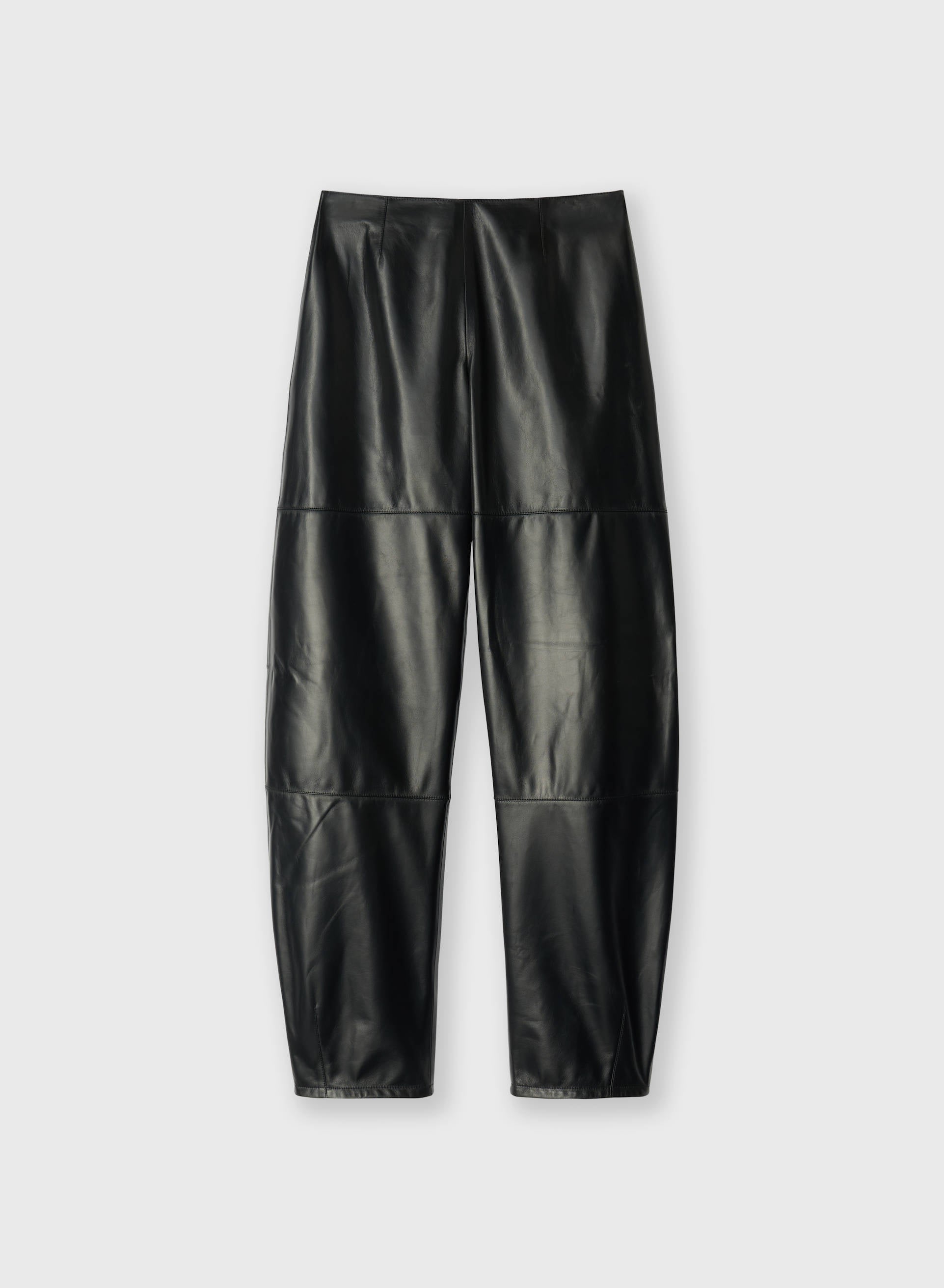 LEATHER BARREL PANTS