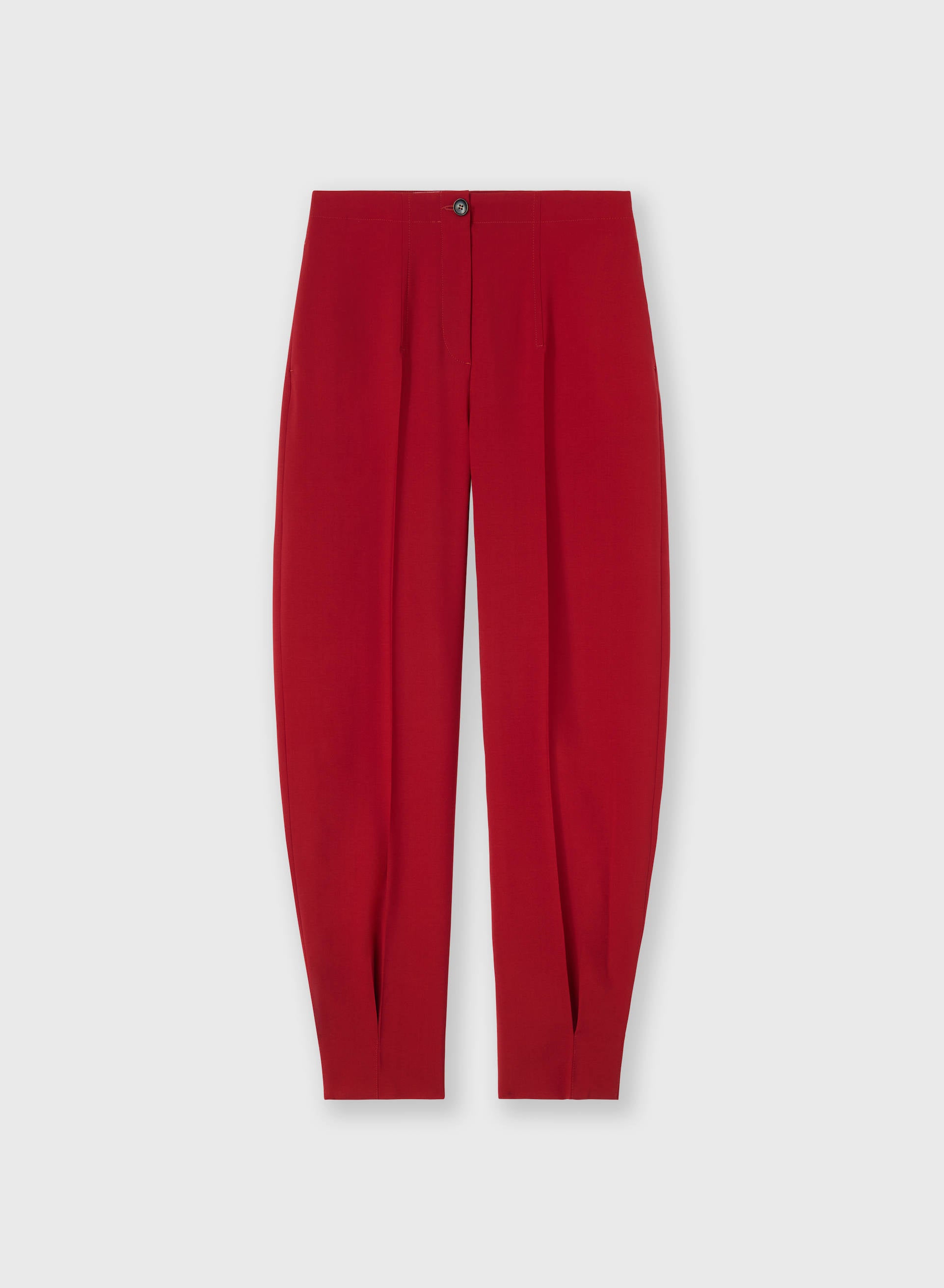STRETCH WOOL BARREL PANTS