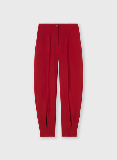PANTALONI BARREL IN LANA ELASTITICIZZATA