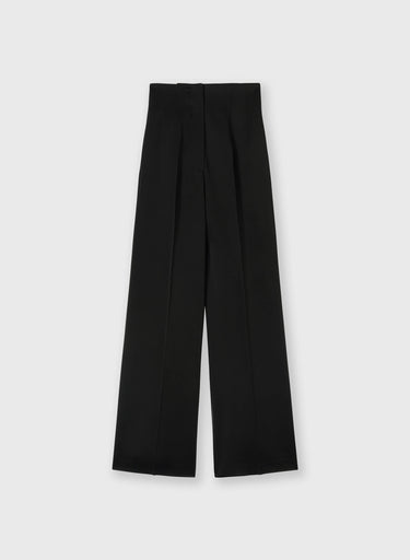 PANTALONI A VITA ALTA IN CADY