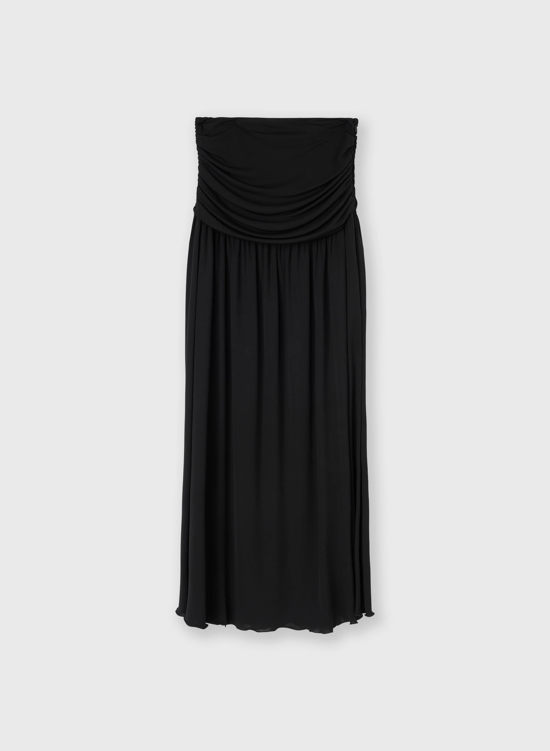 DRAPED VISCOSE JERSEY LONG SKIRT