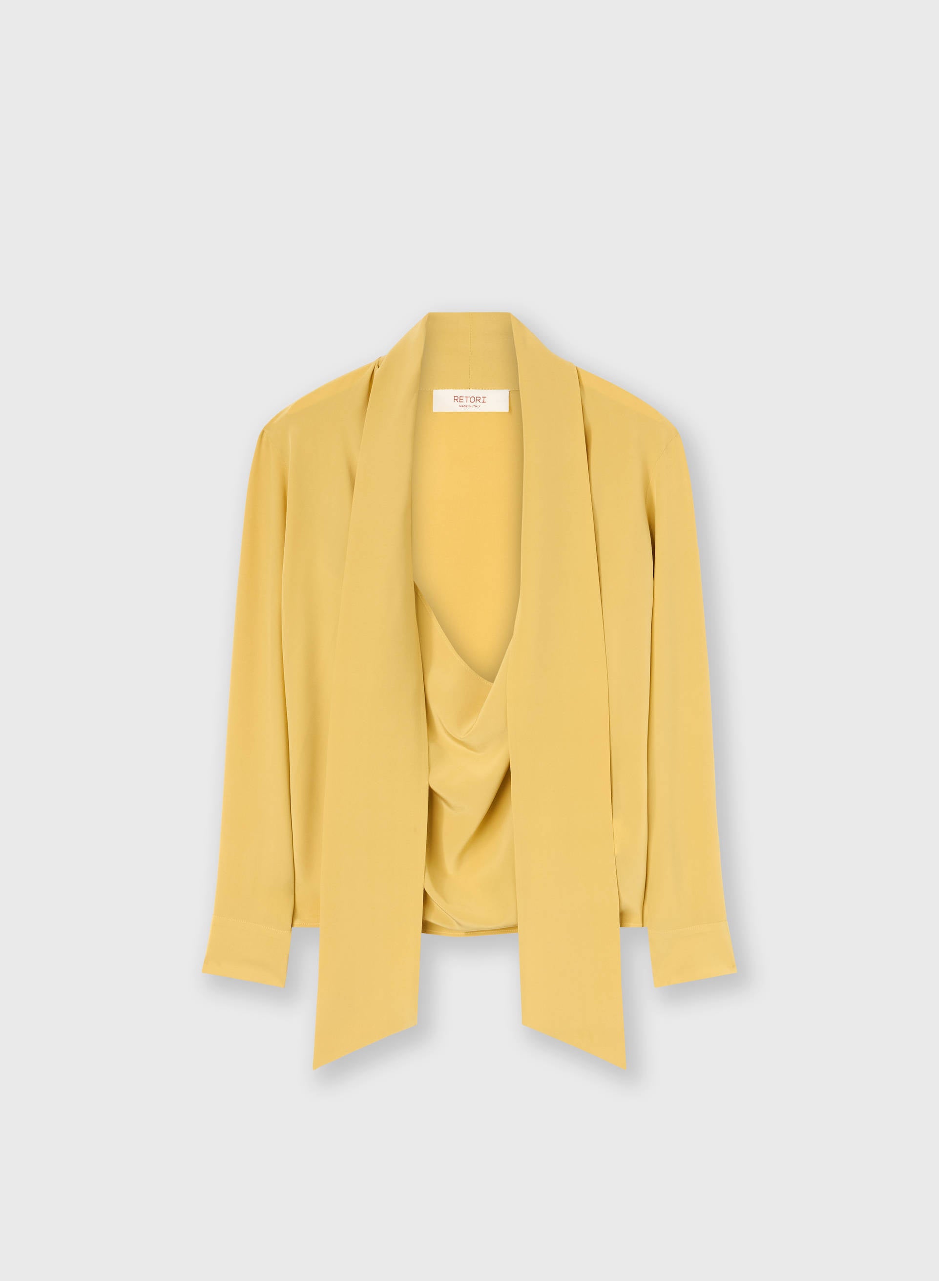 CREPE DE CHINE SCARF DETAIL BLOUSE
