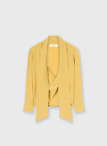 BLUSA IN SETA CON COLLO A SCIARPA