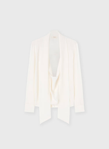 BLUSA IN SETA CON COLLO A SCIARPA