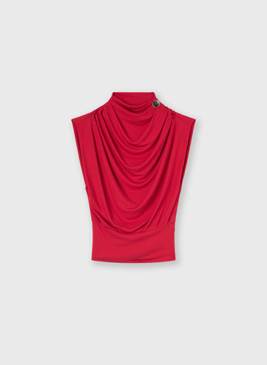 TOP DRAPPEGGIATO IN JERSEY DI VISCOSA