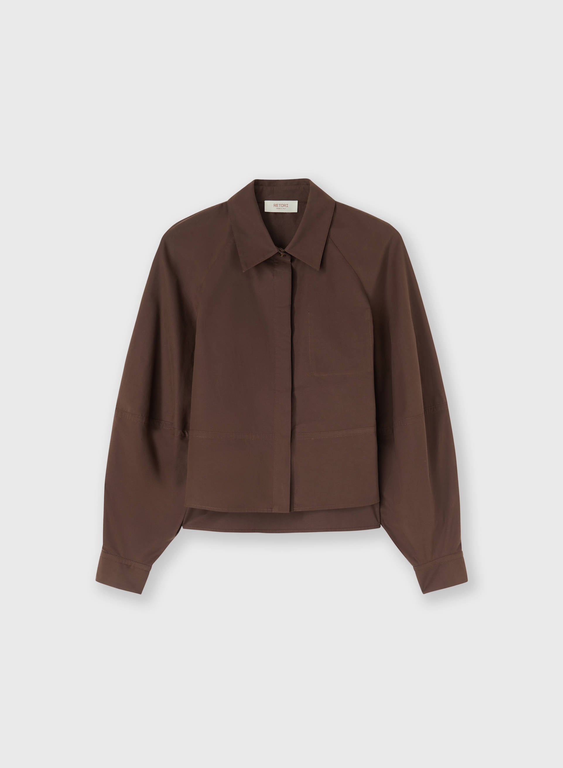 CASHMERE POPELINE SHIRT WITH MARTINGALE