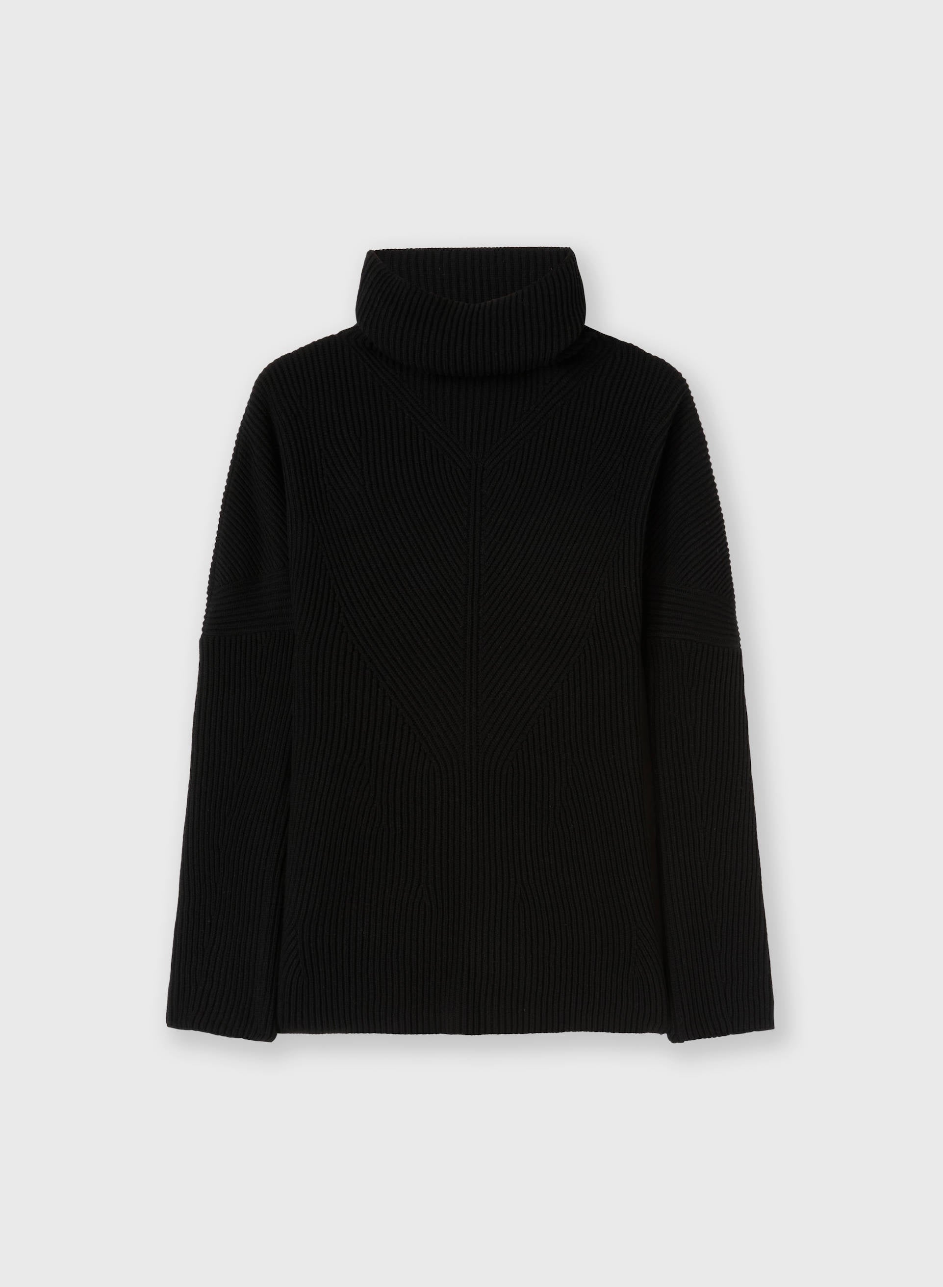 RIBBED KNIT WOOL TURTLENECK