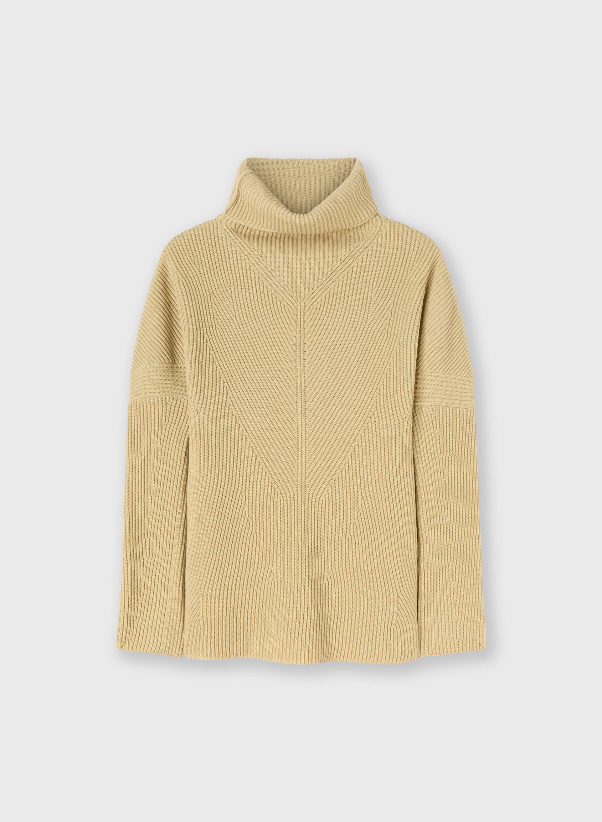 RIBBED KNIT WOOL TURTLENECK