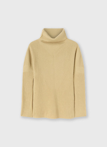 MAGLIONE A COLLO ALTO A COSTE IN LANA MERINO