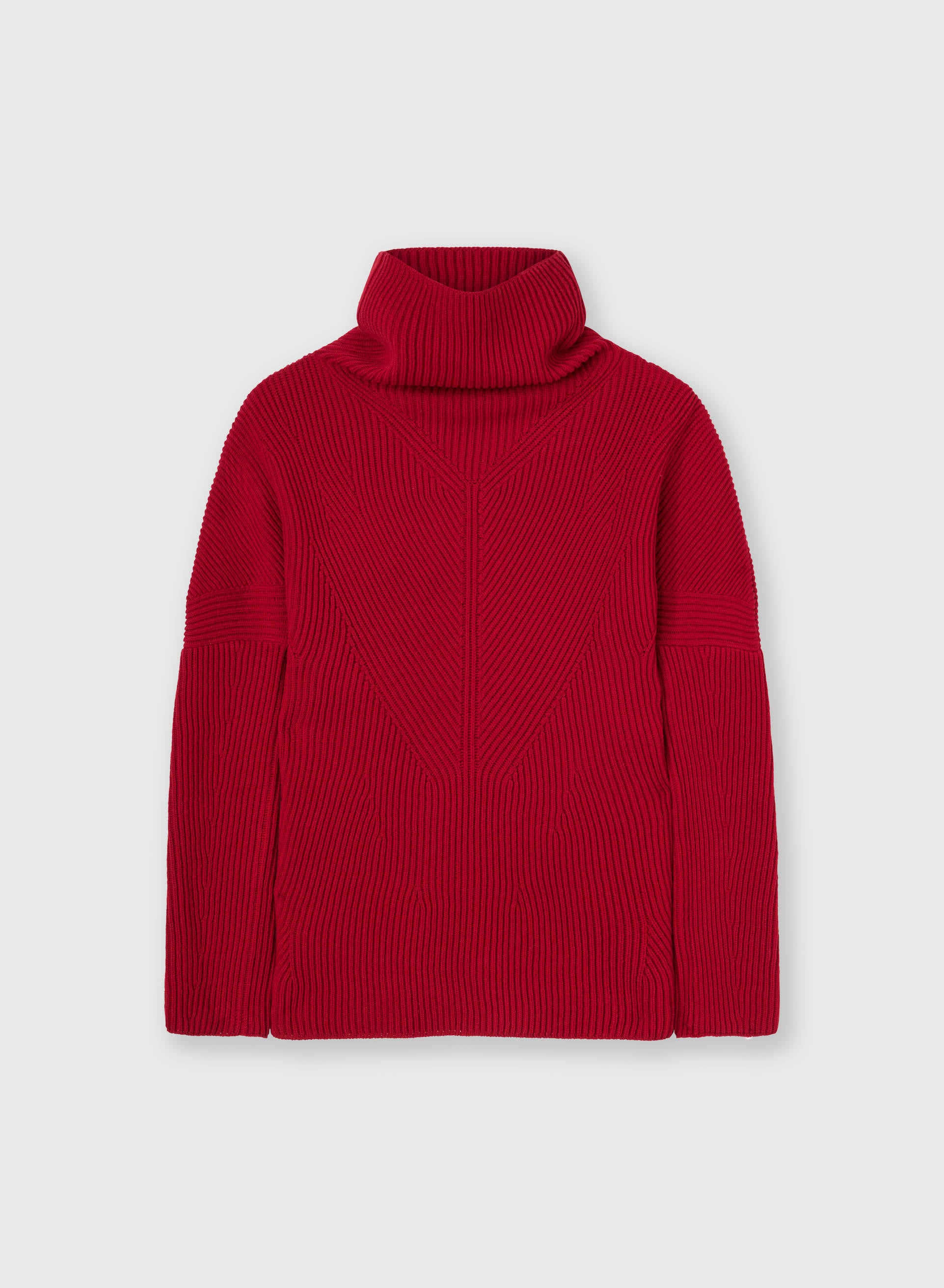 RIBBED KNIT WOOL TURTLENECK
